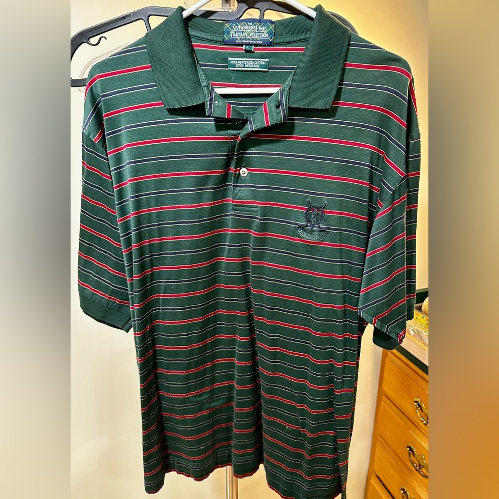 St. Andrews  golf Tartan Plaid Golf Polo.
Men’s Large